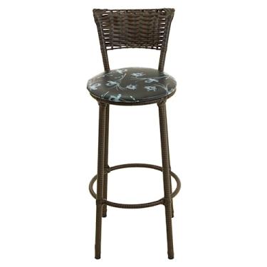 Imagem de BANQUETA ALTA TODA ENCAPADA COZINHA BAR BALCÃO AREA GOURMET (PRETO FLORIDO)