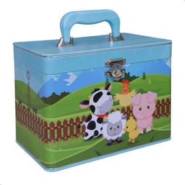 Imagem de Maleta Box 10x15 600 fotos 6 Álbuns Fotográficos FAZENDINHA Bebê Infantil Roça Fazenda