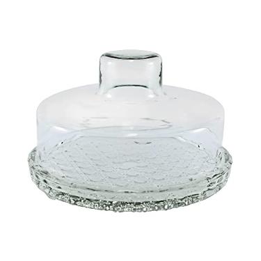 Imagem de Queijeira de Vidro C/Tampa e Base Grande p/Mesa Redonda Vidro Grosso 20 Cm