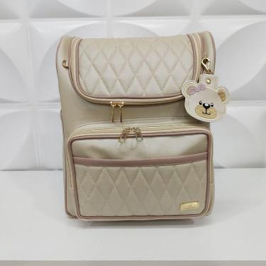 Imagem de Mochila Maternidade Marfim Rose - Coutre Bolsas