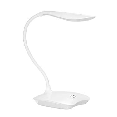 Imagem de Ultraleve Branco LED USB Recarregável Regulável Eye-Caring Lâmpada de Mesa Controle de Toque Luz de Mesa com 360 ° Cabeça Rotativa Mangueira Flexível para Estudar a Leitura Trabalhar Acampar