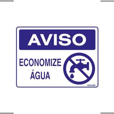 Imagem de Placa De Sinalização Aviso Economize Água 20x15 Ekomunike - P-38/2 F9e
