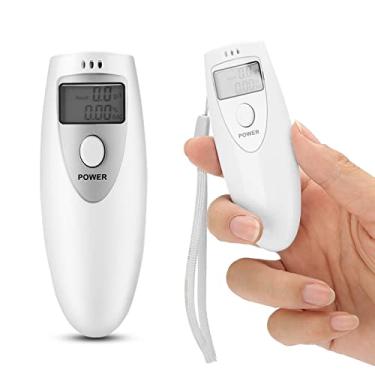Imagem de Testador de álcool, tela única, portátil, branco, respiração, testador de álcool, digital, lcd, bafômetro, detector de álcool pessoal
