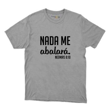 Imagem de Camiseta Frase Nada Me Abalará Masculina Algodao Jesus Cristo Catolico Excelente Caimento