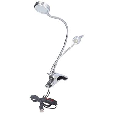 Imagem de Hilitand Desk Lamp Reading Lamp 10 Gear Adjustable Double Head Clip Table Lamp