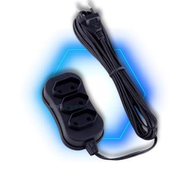 Imagem de Extensão Elétrica com 3 (Três) tomadas 2P+T- Saídas Bivolt 3m ou 5m Marca: Brave Tech (5,00 metros)