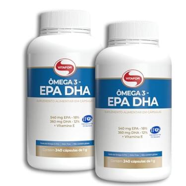 Imagem de Kit 2 Ômega 3 EPA DHA 240 Cápsulas Vitafor 540mg EPA 360mg DHA