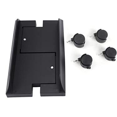 Imagem de MUNEFE Suporte de capa de computador, suporte de torre de computador, suporte de CPU móvel ajustável para tapete de chão para jogos e capa de PC (preto)