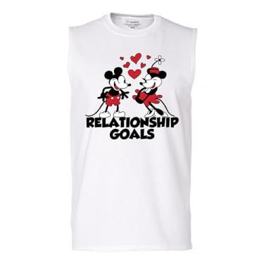 Imagem de Camiseta masculina masculina Steamboat Willie Relationship Goals Muscle Classic Vibe retrô icônico vintage, Branco, M