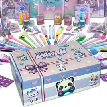 Imagem de Ousare Semijoias Caixa Surpresa Papelaria Fofa Kawaii Presente Aniversário, Dia das Crianças, Natal, Perfeito, Criativo, 50 Itens Na Caixa de Presente Exclusiva Planeta Kawaii