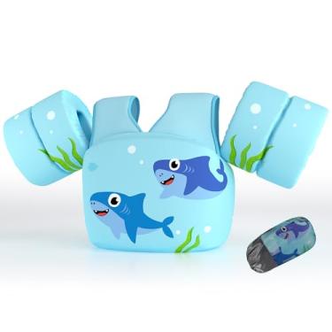 Imagem de DOOHALO Boia de natação infantil para crianças de 12,7 a 31,8 kg. Colete flutuante de ombro e braço adequado para meninos e meninas de 2 a 8 anos