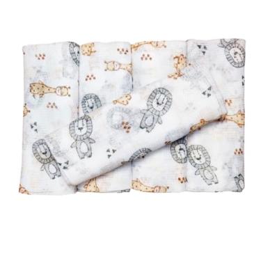 Imagem de Kit 15 Fraldas Pano Estampada Bebê 100% Algodão Enxoval (Branco)
