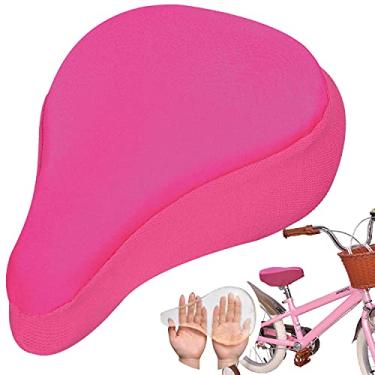 Imagem de WINNINGO Almofada para assento de bicicleta infantil, capa de assento infantil de gel antiderrapante, confortável, ajustável, pequena almofada de selim para crianças em ambientes internos e externos,