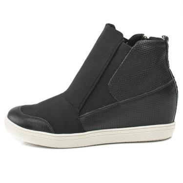 Imagem de Tênis Sneaker Orcade em Couro e Neoprene Detalhado  Preto 39-Feminino