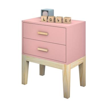Imagem de mesa de cabeceira decoração quarto infantil  rosa