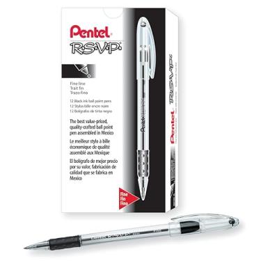 Imagem de Pentel BK90-A Caneta Esferográfica, Preto, Pack com 12 Unidades
