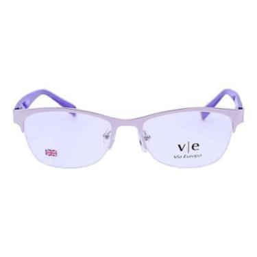 Imagem de Armação Para Óculos De Grau Menina Retangular Metal/Acetato Mackage - Branco/Lilas-Feminino