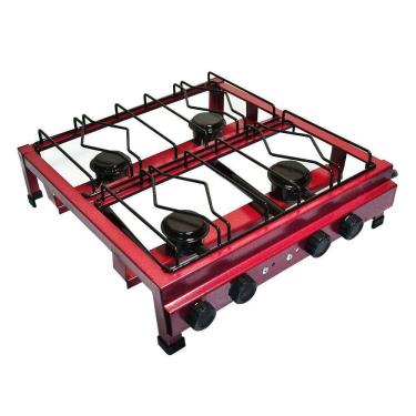 Imagem de Fogão industrial de mesa/bancada 4 bocas baixa pressão roa