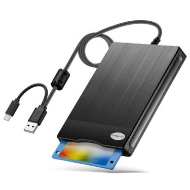 Imagem de Leitor de disquete USB de 3,5 cm, unidade de disquete externo, 8,9 cm, leitor de disquete portátil, USB C, para PC, laptop, notebook com Windows 11/10 (textura plana, 8,5 polegadas)