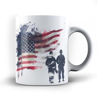 Imagem de Caneca xicara USA guerra Honra heróis militar EUA 2404 (Branca)