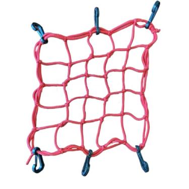 Imagem de Rede Elástica Moto e Bike Bagageiro Aranha Redinha 35x35 TOK ELÁSTICOS (VERMELHA) Para Levar Capacete e Outros Objetos Na Garupa da Moto E Bike