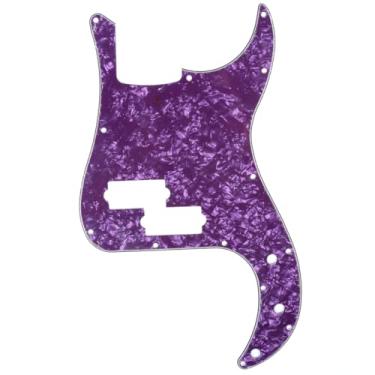 Imagem de Musiclily 13 Furos Escudo Baixo Pickguard para Fender EUA/Mexicana Standard Precision Bass 4 Cordas, 4 Camadas Roxa Perolado