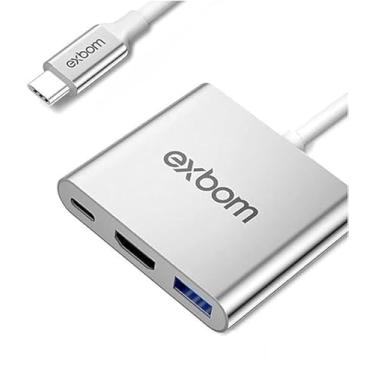 Imagem de Genérico Cabo Adaptador 3 em 1 Conversor USB Tipo-C para HDMI + USB 3.0 + Tipo C U3V-A3N1 - 11.4 cm - Compatível com SAMSUNG DEX MODE e Dispositivos com Entrada USB-C e HDMI
