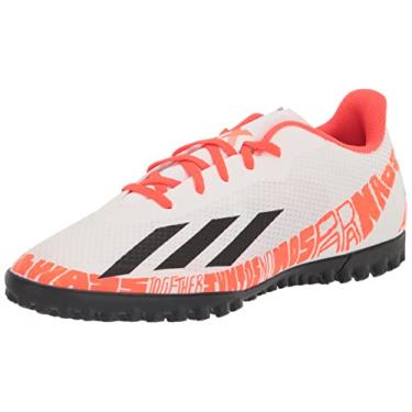 Imagem de adidas Tênis de futebol unissex para grama sintética X Speedportal Messi.3, Ftwr Branco/Núcleo Preto/Vermelho Solar, 9.5 Women/5.5 Men
