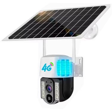 Imagem de Câmera de Segurança IP Externa Com Paínel Solar, 8MP Full HD, 2.4GHz Wi-Fi, Detector de Movimento, Audio Biderecional