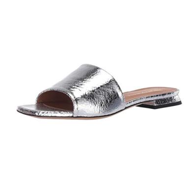 Imagem de Emporio Armani Sandália feminina aberta com bico quadrado, Prata, 40 Medium EU (10 US)