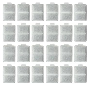 Imagem de 24 pacotes de substituição Nispira pequeno filtro de água compatível com fonte automática Whisker City para animais de estimação tamanho 7 x 4,4 cm