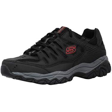 Imagem de Skechers Men's Afterburn Memory-Foam Lace-up Sneaker Black/Grey/Red 10 X-Wide