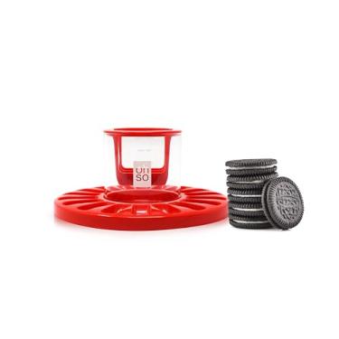 Imagem de OHSO O melhor conjunto de bolachas – copo Oreo Cookie Dunker, placa de biscoito comporta 18 biscoitos, 4 níveis de leite para mergulhar, mantém os biscoitos no nível desejado, o mergulho perfeito para