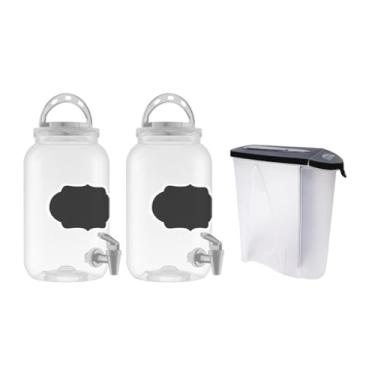 Imagem de 3 Dispenser Amaciante E Sabão Em Pó Liquido 3,6l Lousa (Branco)