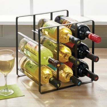 Imagem de Adega Minimalista: Suporte de Vinho Compacto para 9 Garrafas