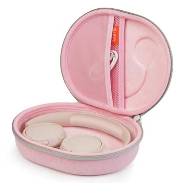 Imagem de Capa rígida de EVA para JBL Live 770NC/670NC/660NC/650BT/460NC/400BT/500BT e JBL Tune 770NC/710BT/720BT/700BT/750BT/520BT/510BT/760NC/660NC/500/E40. Fone de ouvido sem fio 5BT - Capa rosa + interior