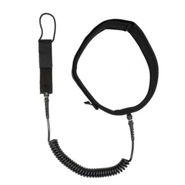 Imagem de BEIDUOYANG Correia de cinto com trela enrolada de prancha de remo para prancha de stand up paddle ajustável de liberação rápida para prancha de surfe correia enrolada, preta