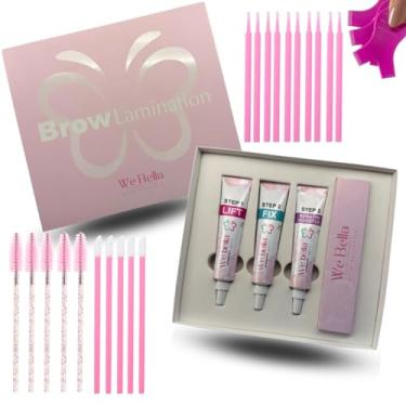 Imagem de Kit We Bella Brow Laminação Completo Profissional Lash Lifting com Escovinha Microbrush Aplicador - Rosa