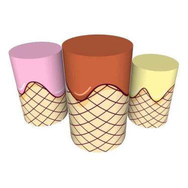 Imagem de Trio Capas De Cilindro C/ Elástico Candy Land Doces - Fadrix