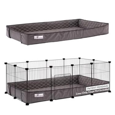 Imagem de Paw Inspired Critter Box | Forros de gaiola laváveis para porquinhos-da-índia com laterais elevadas | Roupa de cama de lã para porquinhos-da-índia coelhos, hamsters, pequenos animais | Almofadas de