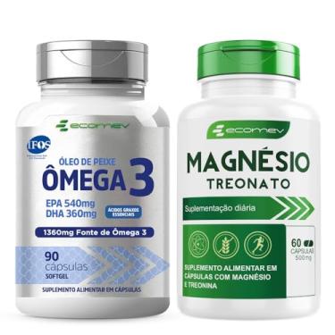 Imagem de Kit Magnesio Treonato + Omega 3 Ultra 1360Mg Epa Dha (Selo internacional) Pureza Qualidade IFOS