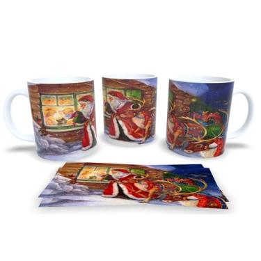 Imagem de Canecas de Porcelana Branca Personalizadas Papai Noel 6 (Mod.110)