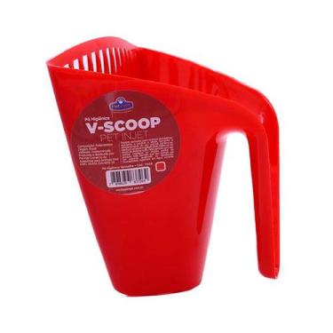 Imagem de Pá Higiênica Pet Injet V-scoop Furba Vermelho para Cães e Gatos