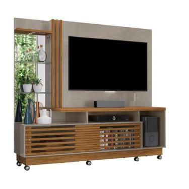 Imagem de Painel Home Para Tv Até 60" Led Espelho 2 Portas Com Rodizio Frizz Plu