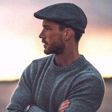 Imagem de Boina Masculina de Feltro com Aba Embutida 4 Cores - Rei Look, Preto