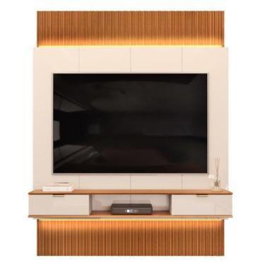 Imagem de Painel Para TV 75 Pol Canelado Extensível Piso ao Teto D04 Off White/F