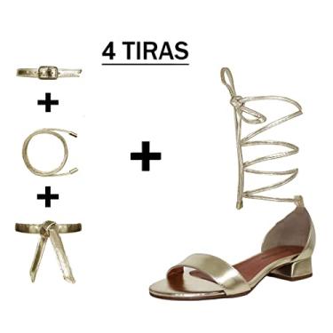 Imagem de Sandália Troca Tira Salto Baixo Grosso 3cm Luiza Sobreira Dourada Mod. 2141-2