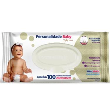 Imagem de Kit 100 toalhas umedecidas personalidade baby total care 20 cm x 15 cm