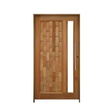 Imagem de Kit Porta de Madeira Pivotante 210x120cm Batente 14cm Fechadura 803 Ro