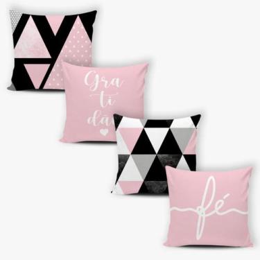 Imagem de Kit 4 Capas de Almofadas Decorativas com Zíper 42cm X 42cm Varias Core